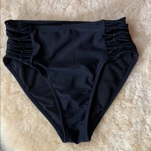 High waisted black bikini bottoms